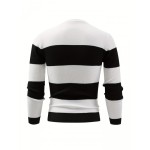 Men's Casual Suit - Striped Long Sleeve T-shirt and Sweatpants Set for Outdoor Sports and Gifting