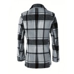 Plaid Button Down Long Sleeve Lapel Coat, Fashion Winter Blazer, Women's Clothing